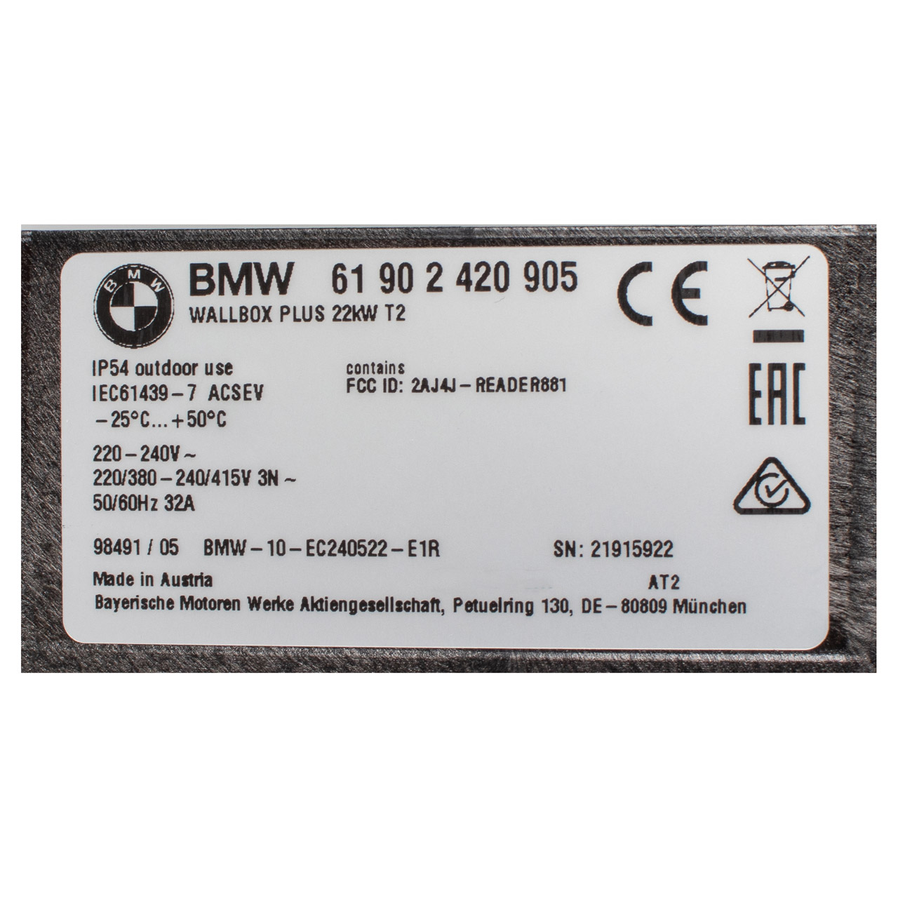BMW Wallbox Plus 61902420905 LLLParts